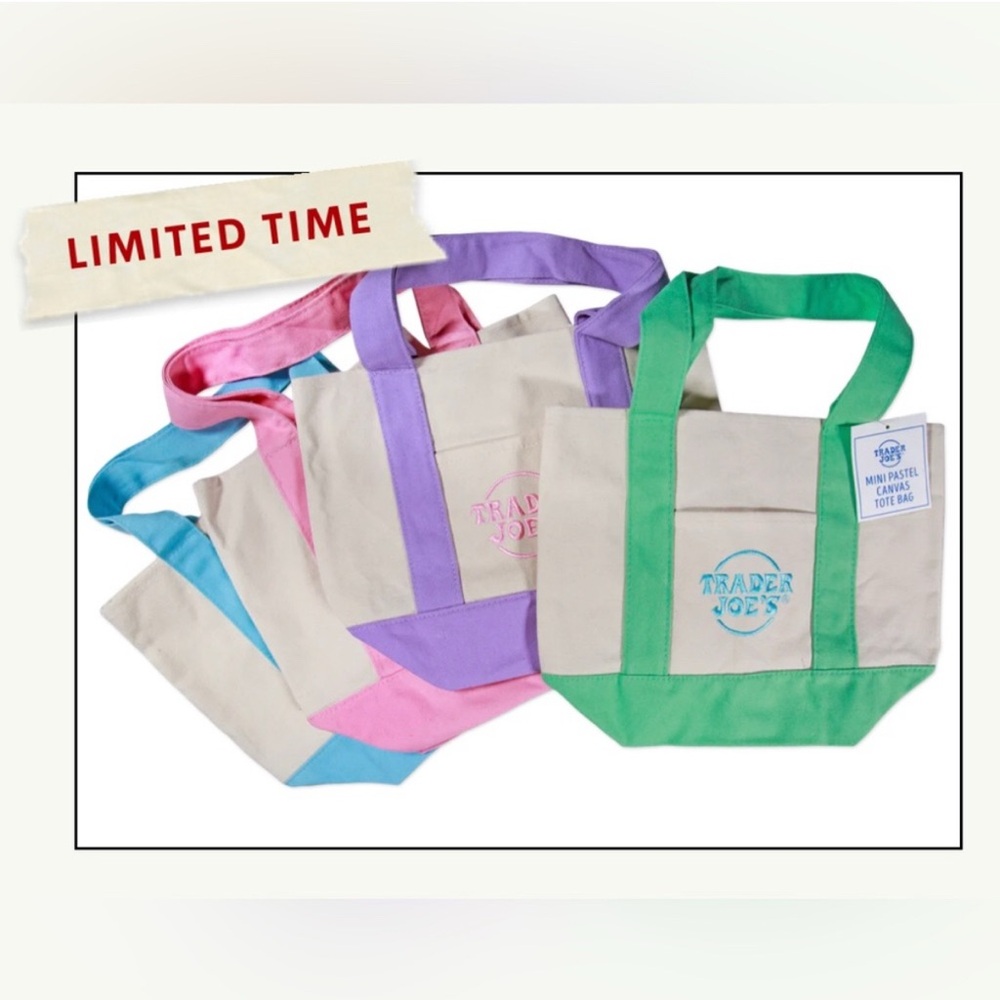 PURPLE Trader Joe's Canvas Tote Bag